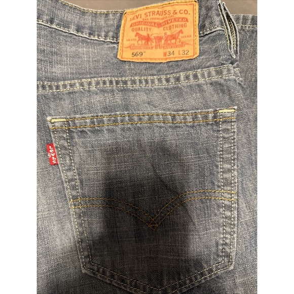 Levi's Other - Levis 569 Jeans Mens 34x32 Blue Loose Straight Leg Denim Medium Wash FITS 36x31